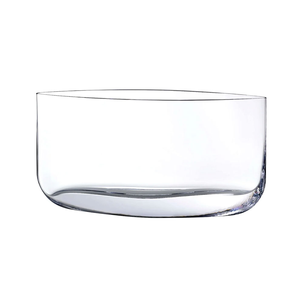 Flat clear. Ваза прямоугольная nude Glass Опти 20х18 см, хрусталь, бирюзовая. Vaseblade.